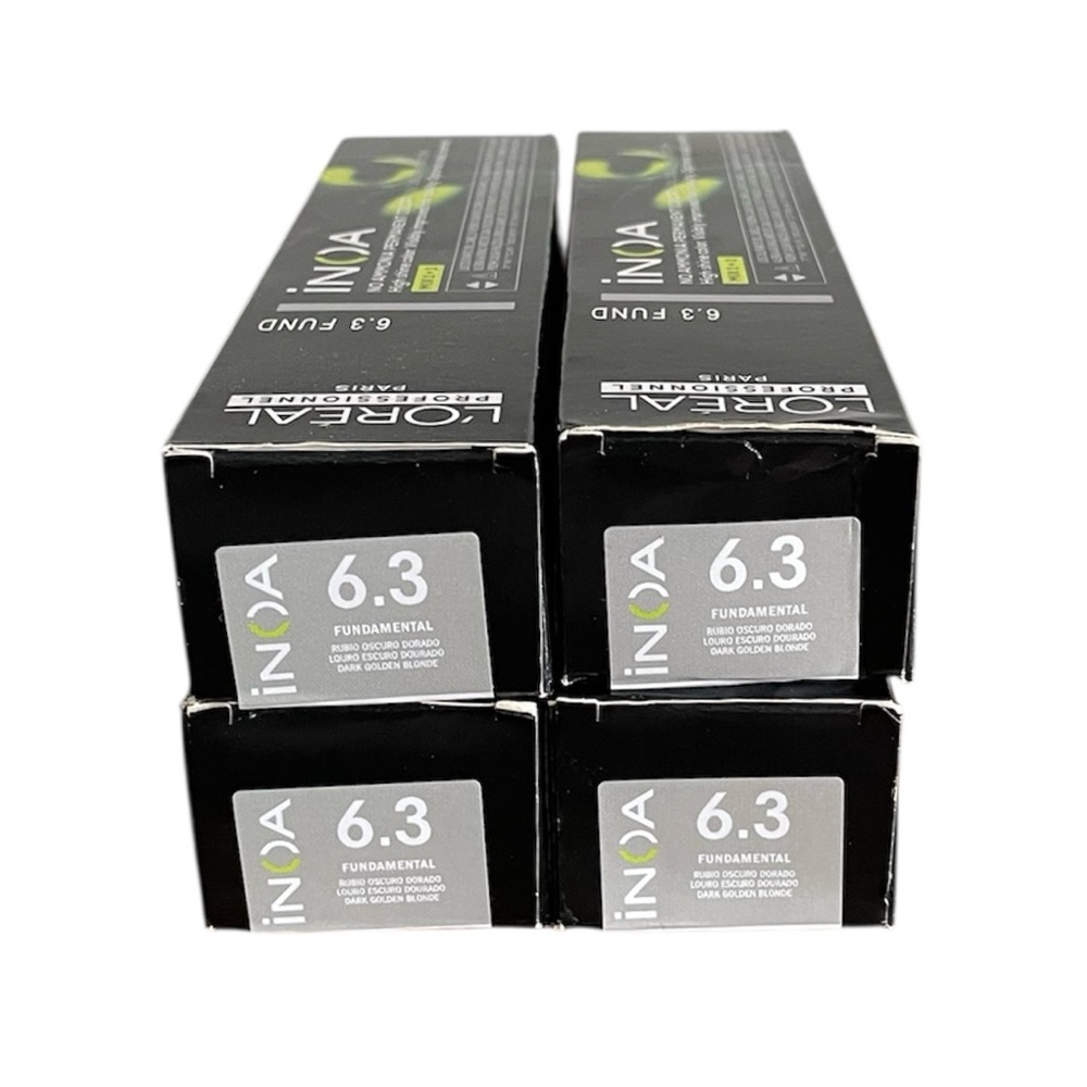 L'Oreal INOA Ammonia Free Permanent Hair Color 6.3 - Set of 4